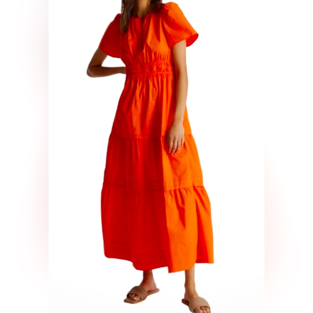 Quince Bright Orange Maxi Dress